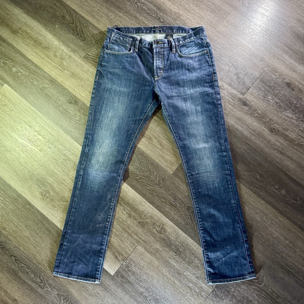 $198 Men's john varvatos BOWERY Straight Jeans Medium Blue W33 L34